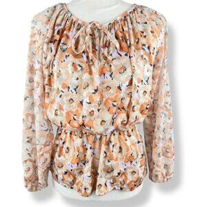 Vintage California Patterns‎ Floral Top Womens Size Small Indie Hippie Woodstock